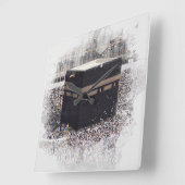 Saint Kaaba, Masjid Al Haram, water color illustra スクエア壁時計 (傾斜)