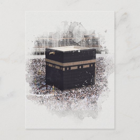 Saint Kaaba, Masjid Al Haram, water color illustra ポストカード (正面)