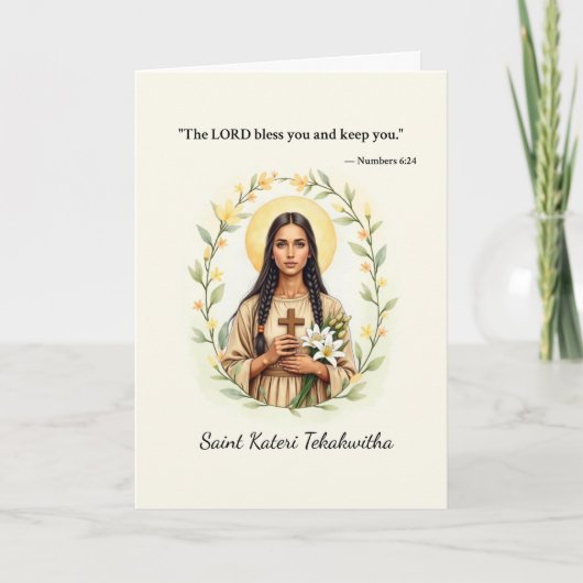 Saint Kateri Tekakwitha God's Peace and Blessings カード (正面)