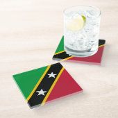Saint Kitts and Nevis Flag ガラスコースター (アングル)