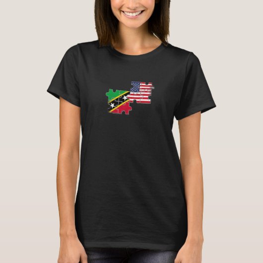 Saint Kitts And Nevis USA Flag   Tシャツ (正面)