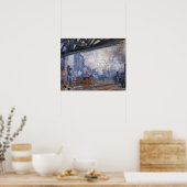 Saint Lazare Train Station by Claude Monet ポスター (キッチン)