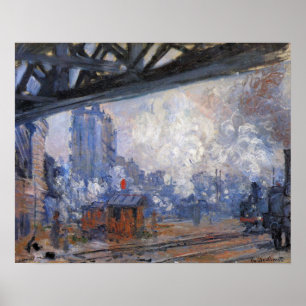 Saint Lazare Train Station by Claude Monet ポスター