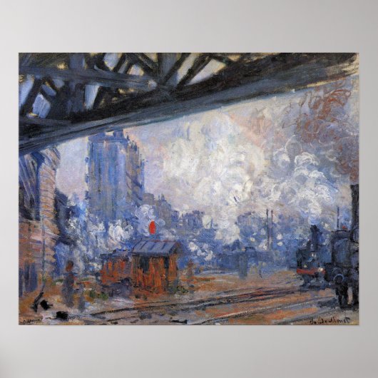 Saint Lazare Train Station by Claude Monet ポスター (正面)