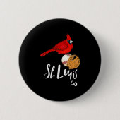 Saint Louis Red Cardinal Number 50 Baseball Art  缶バッジ (正面)