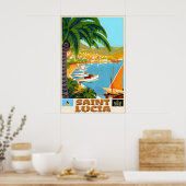 Saint Lucia Caribbean West Indies Travel Poster ポスター (キッチン)