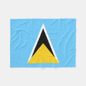Saint Lucia Flag フリースブランケット (正面(横))
