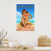 Saint Lucia West Indies Travel Poster Sea Eagle ポスター (キッチン)
