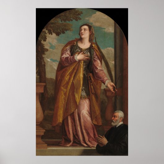 Saint Lucy and a Donor - Veronese Fine Art Poster ポスター (正面)