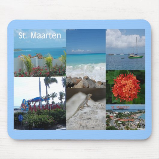 Saint Maarten Photo Collage by Khoncepts マウスパッド (正面)