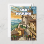 Saint-Marin, enclave sereine sur le mont Titano ポストカード (正面/裏面)