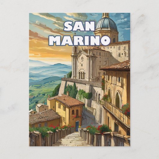 Saint-Marin, enclave sereine sur le mont Titano ポストカード (正面)