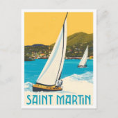 Saint Martin Caribbean Vintage Travel  ポストカード (正面)