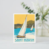 Saint Martin Caribbean Vintage Travel  ポストカード (スタンド正面)