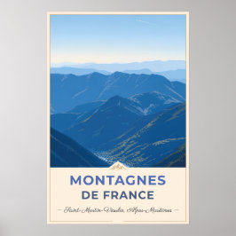 Saint-Martin-Vésubie, France – Panoramic View ポスター