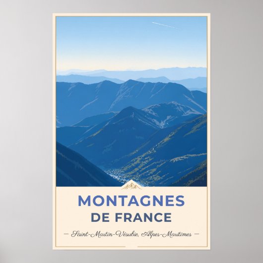 Saint-Martin-Vésubie, France – Panoramic View ポスター (正面)