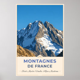 Saint-Martin-Vésubie, France – Snowy Peaks ポスター