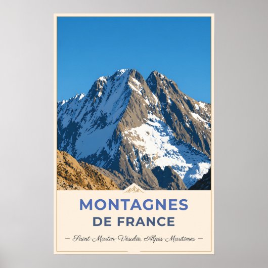 Saint-Martin-Vésubie, France – Snowy Peaks ポスター (正面)