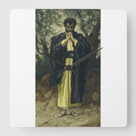 Saint Matthew by James Tissot スクエア壁時計 (正面)