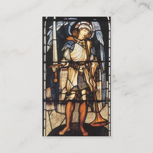 Saint Michael (ステンドグラス)by Burne Jones 名刺 (裏面)