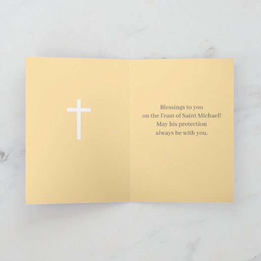 Saint Michael Archangel Catholic Feast Day カード (内部)