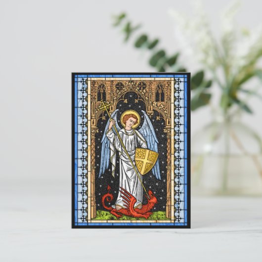 Saint Michael Battles the Beast Postcard ポストカード (スタンド正面)