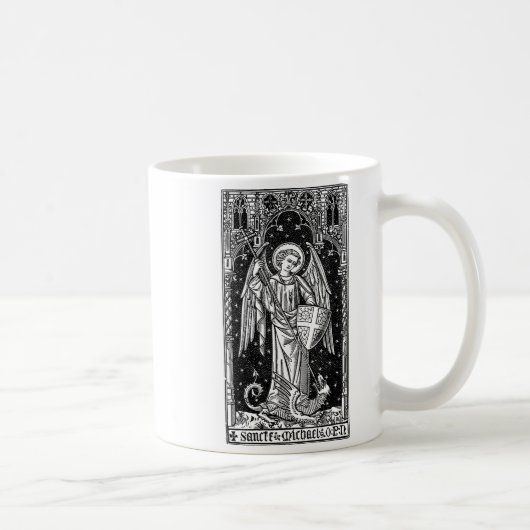 Saint Michael The Archangel Defeating Satan Christ コーヒーマグカップ (右)
