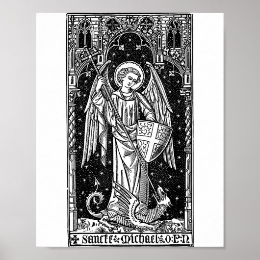 Saint Michael The Archangel Defeating Satan Christ ポスター (正面)