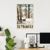 Saint Moritz Alpine Resort Switzerland Winter Ski ポスター (ホームオフィス)