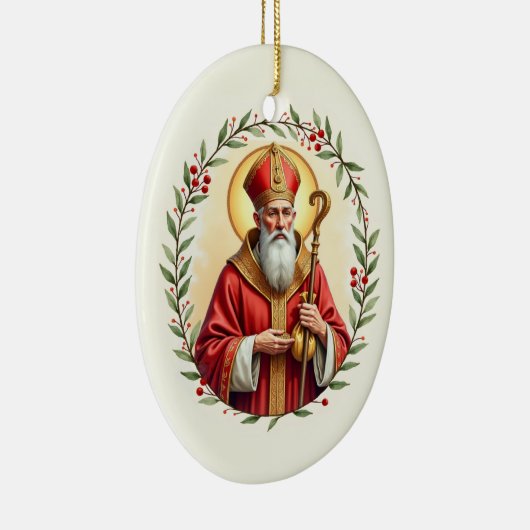 Saint Nicholas God's Peace and Blessings Scripture セラミックオーナメント (右)