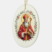 Saint Nicholas God's Peace and Blessings Scripture セラミックオーナメント (左)