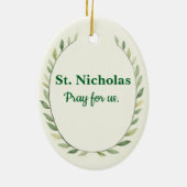 Saint Nicholas God's Peace and Blessings Scripture セラミックオーナメント (裏面)