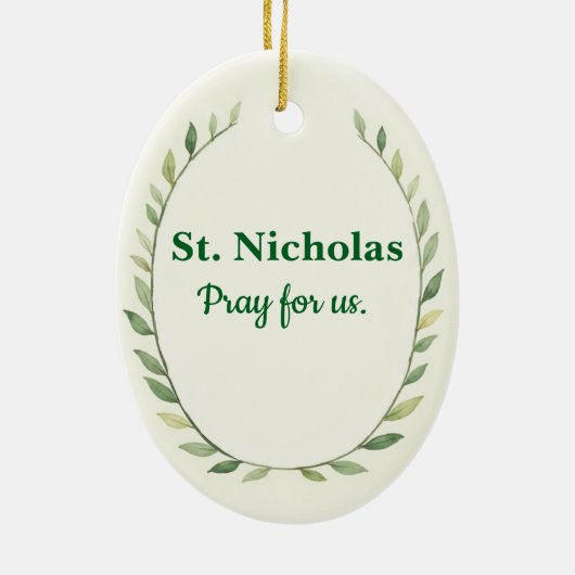 Saint Nicholas God's Peace and Blessings Scripture セラミックオーナメント (裏面)