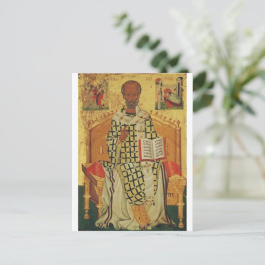 Saint Nicholas of Myra Orthodox Icon ポストカード (スタンド正面)