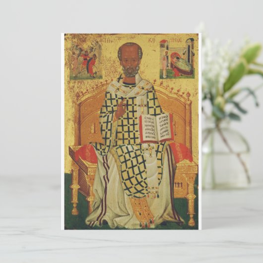 Saint Nicholas of Myra Orthodox Icon 招待状 (スタンド正面)
