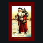 SAINT NICHOLAS on CHRISTMAS EVE Vintage Print ポスター<br><div class="desc">Santa Claus is coming to town in this beautifully restored Christmas image created from an old vintage painting of him from over 100 years ago.</div>
