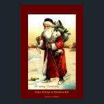 SAINT NICHOLAS on CHRISTMAS EVE Vintage Print ポスター<br><div class="desc">Santa Claus is coming to town in this beautifully restored Christmas image created from an old vintage painting of him from over 100 years ago.</div>