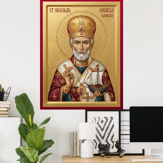 Saint Nicholas orthodox  icon ポスター (ホームオフィス)