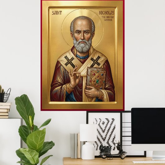 Saint Nicholas orthodox  icon ポスター (ホームオフィス)