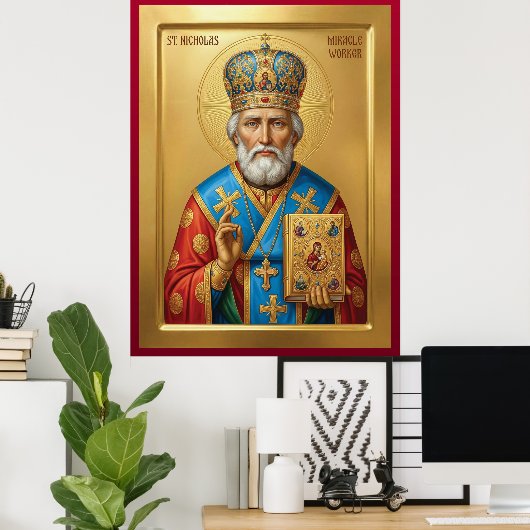 Saint Nicholas orthodox  icon ポスター (ホームオフィス)