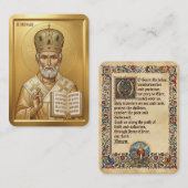 Saint Nicholas prayer card 名刺 (正面/裏面)