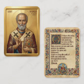 Saint Nicholas prayer card 名刺 (正面/裏面)