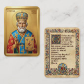 Saint Nicholas prayer card 名刺 (正面/裏面)