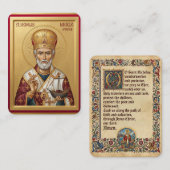 Saint Nicholas prayer card 名刺 (正面/裏面)