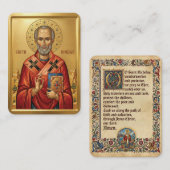 Saint Nicholas prayer card 名刺 (正面/裏面)