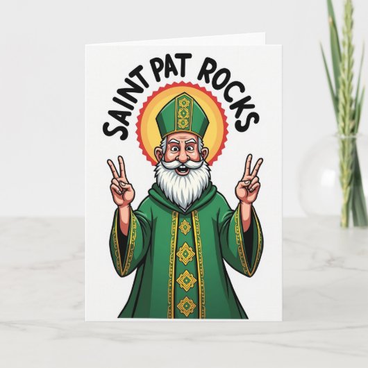 Saint Pat Rocks Modern Card カード (正面)