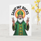 Saint Pat Rocks Modern Card カード (黄色い花)
