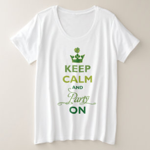 SAINT PATRICK 保 Calmパーティーオンアイリッシュシャムロック プラスサイズTシャツ