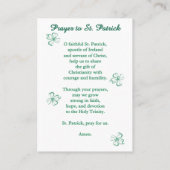 Saint Patrick Devotional Prayer Card プレイスカード (裏面)