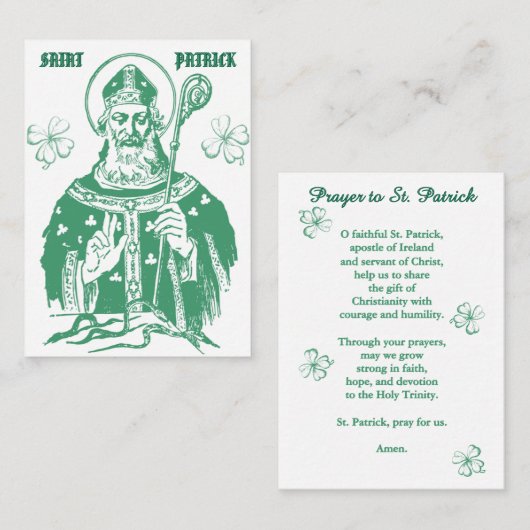 Saint Patrick Devotional Prayer Card プレイスカード (正面/裏面)